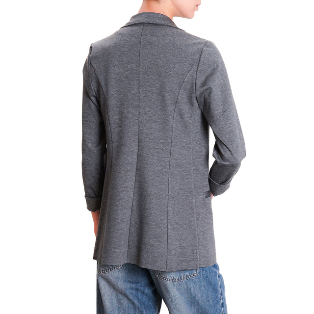 Zeroassoluto-JELSO Milano Stitch Jacket Raw Cut - Melange Grey