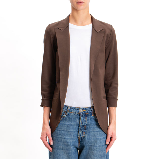 Zeroassoluto-JELSO jacket Milan stitch raw cut - dark brown