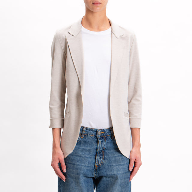 Zeroassoluto-JELSO Milano Stitch Jacket Raw Cut - Sand Melange