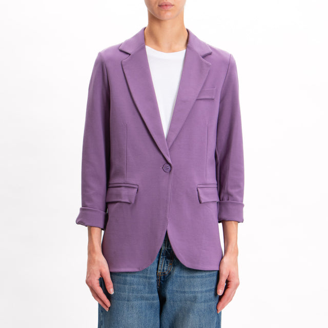 Zeroassoluto-JIMMY 1 button jacket milano stitch - mauve