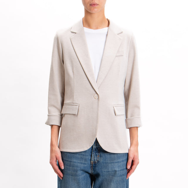 Zeroassoluto-JIMMY 1 button milano stitch jacket - sand melange