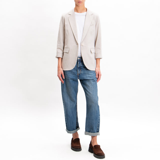 Zeroassoluto-JIMMY 1 button milano stitch jacket - sand melange