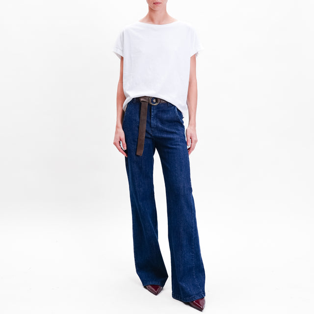 Zeroassoluto-Pantalone LILLY palazzo tela jeans - denim