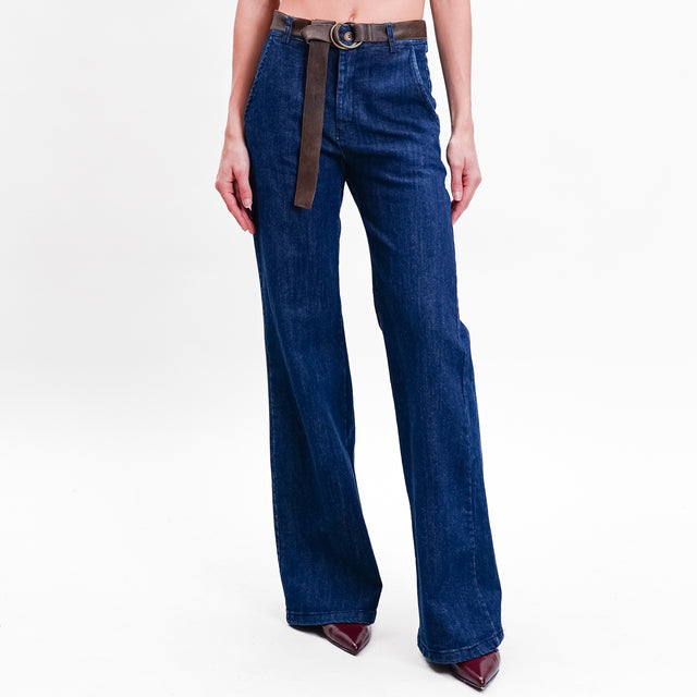 Zeroassoluto-LILLY palazzo pants in stretch denim - denim