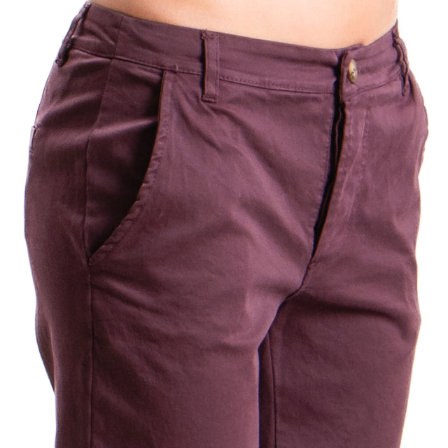 Zeroassoluto-Pantalone LOIS chino cotone elasticizzato - burgundy