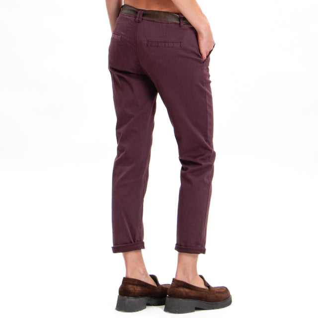 Zeroassoluto-Pantalone LOIS chino cotone elasticizzato - burgundy