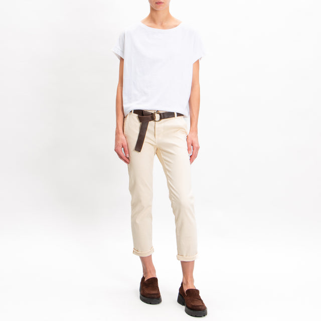 Zeroassoluto-LOIS stretch cotton chino trousers - butter