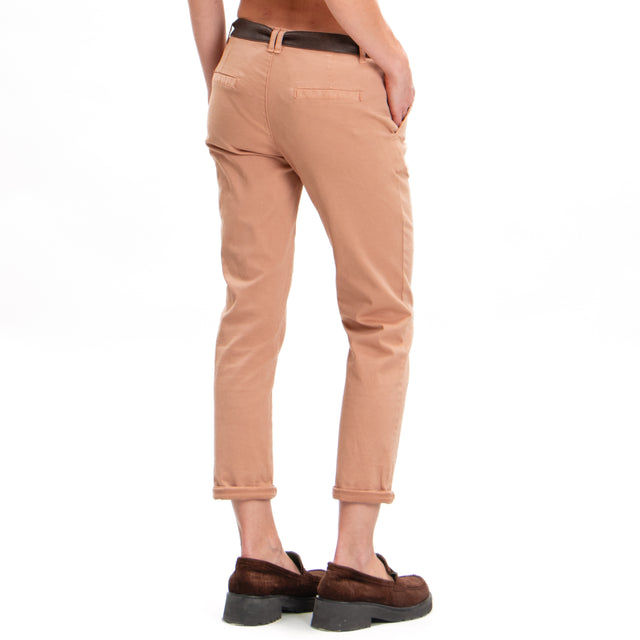 Zeroassoluto-LOIS chino stretch cotton trousers - cake