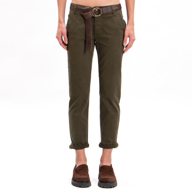 Zeroassoluto-Pantalone LOIS chino cotone elasticizzato - militare