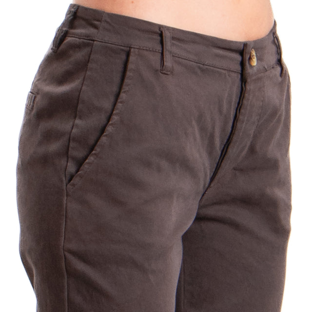 Zeroassoluto-Pantalone LOIS chino elasticizzato - moro