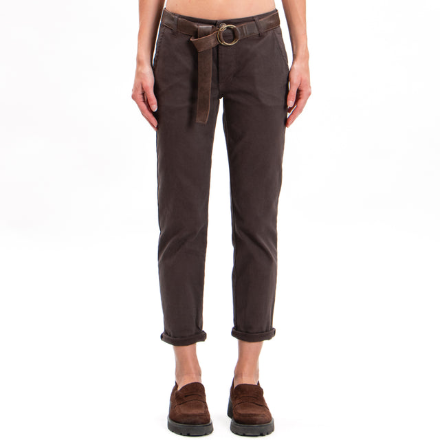 Zeroassoluto-LOIS stretch chino trousers - dark brown