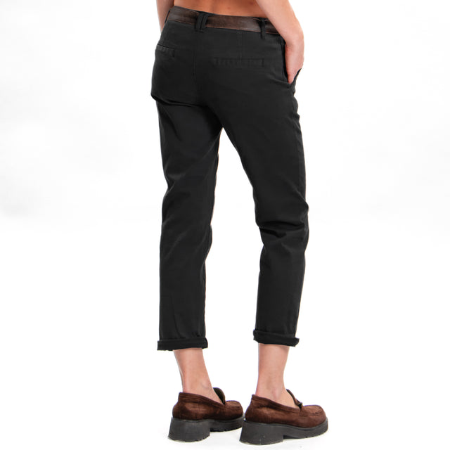 Zeroassoluto-Pantalone LOIS chino cotone elasticizzato - nero