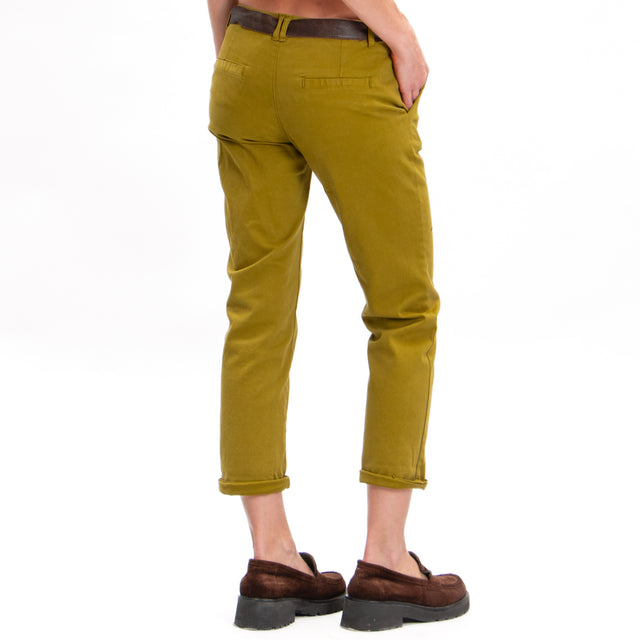 Zeroassoluto-Pantalone LOIS chino cotone elasticizzato - olio