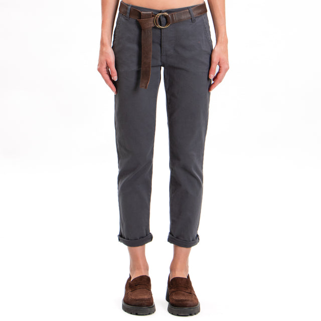 Zeroassoluto-LOIS chino trousers in stretch cotton - lead