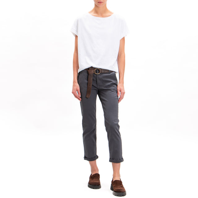 Zeroassoluto-LOIS chino trousers in stretch cotton - lead