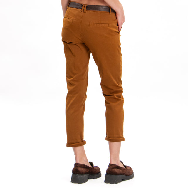 Zeroassoluto-LOIS stretch cotton chino trousers - whiskey