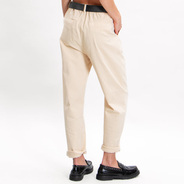 Zeroassoluto-Pantalone LOLA boyfriend elastico dietro - burro