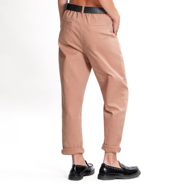 Zeroassoluto-LOLA boyfriend stretch cotton pants - cake