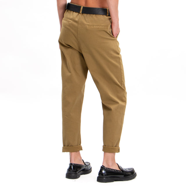 Zeroassoluto-LOLA boyfriend stretch cotton trousers - khaki