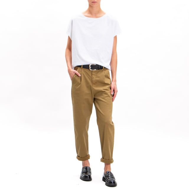 Zeroassoluto-LOLA boyfriend stretch cotton trousers - khaki