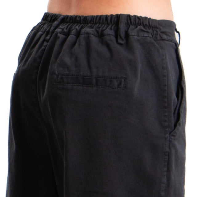 Zeroassoluto-Pantalone LORY baggy cotone elasticizzato - nero