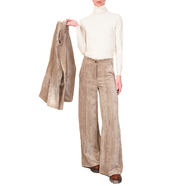 Zeroassoluto- Pantalone ANDY velluto 500 righe - taupe