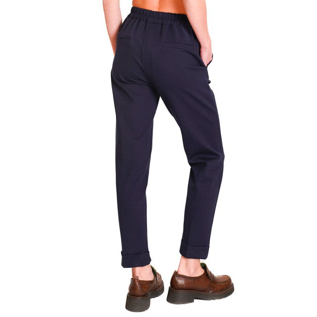 Zeroassoluto-Pantalone BETTY punto milano - blu