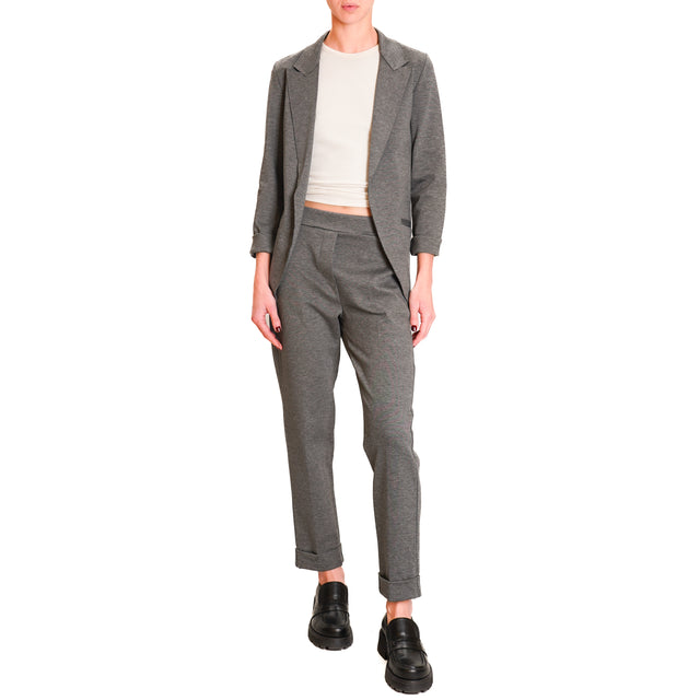 Zeroassoluto-Pantalone BETTY punto milano - grigio melange