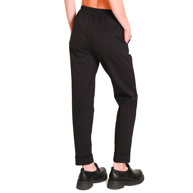 Zeroassoluto-Pantalone BETTY punto milano - nero