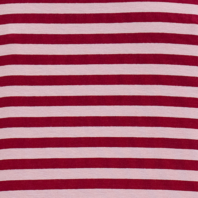 Zeroassoluto-V-neck striped jersey T-shirt - wine/pink