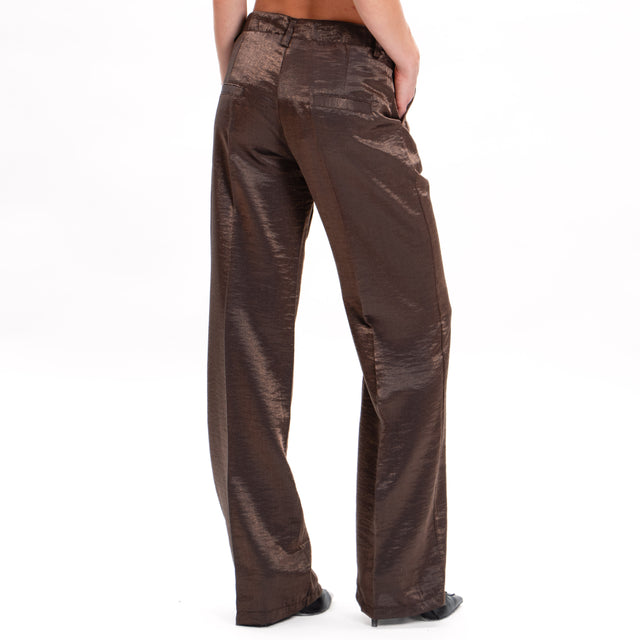 Zeroassoluto-Pantalone BRIENNE straight leg - dark bronze