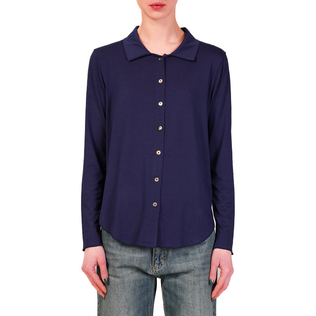 Zeroassoluto-Camicia CARLY in jersey - blu