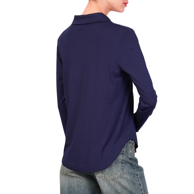 Zeroassoluto-Camicia CARLY in jersey - blu