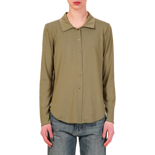 Zeroassoluto-Camicia CARLY in jersey - militare