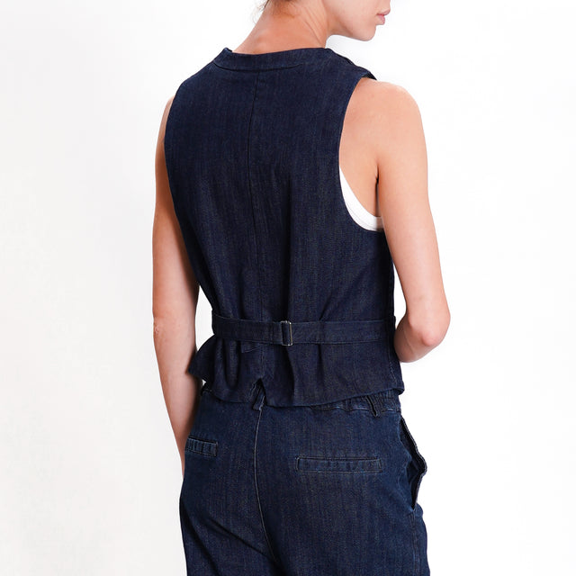 Zeroassoluto-Gilet GILLY canvas jeans - denim