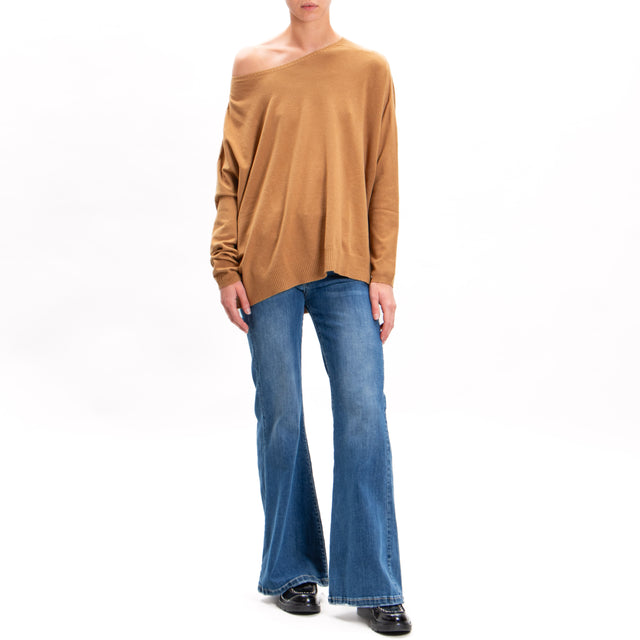 Zeroassoluto-Oversized shirt with side slits - biscuit