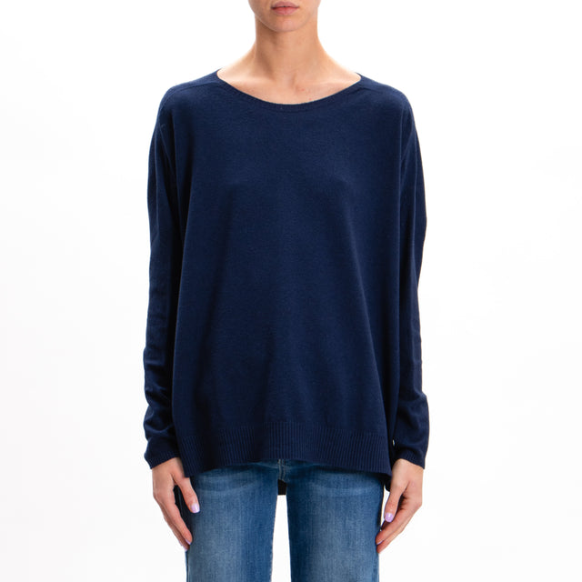 Zeroassoluto-Oversized shirt with side slits - blue