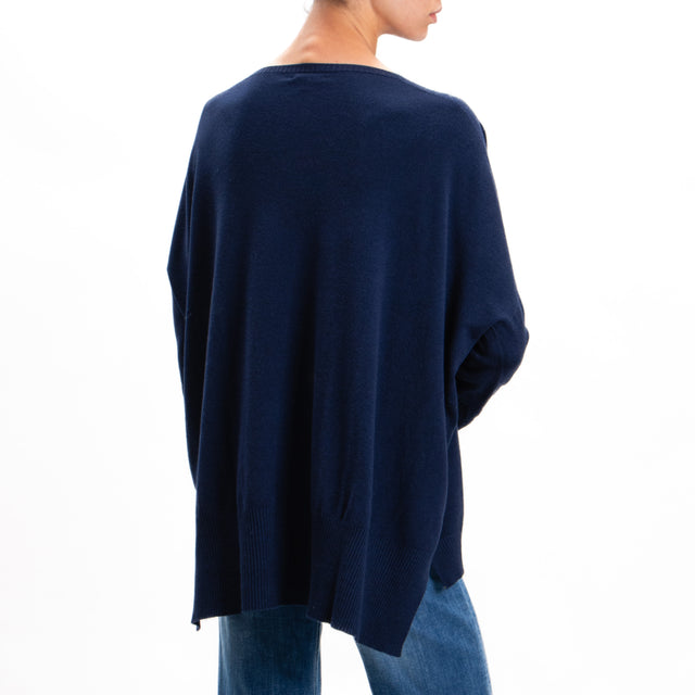 Zeroassoluto-Oversized shirt with side slits - blue