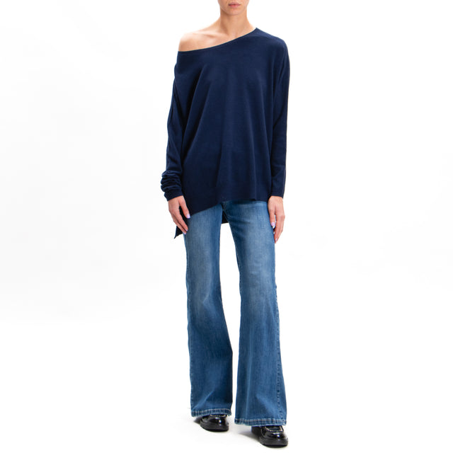 Zeroassoluto-Oversized shirt with side slits - blue