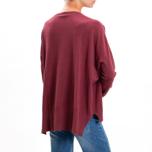 Zeroassoluto-Oversized shirt with side slits - Bordeaux