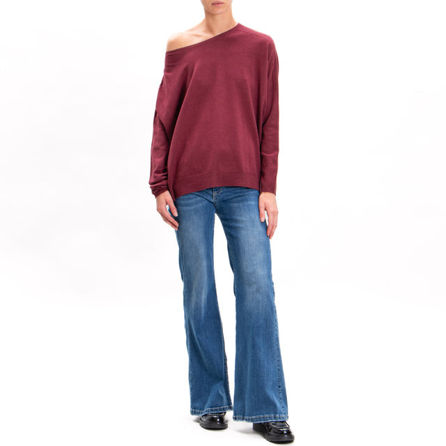 Zeroassoluto-Oversized shirt with side slits - Bordeaux