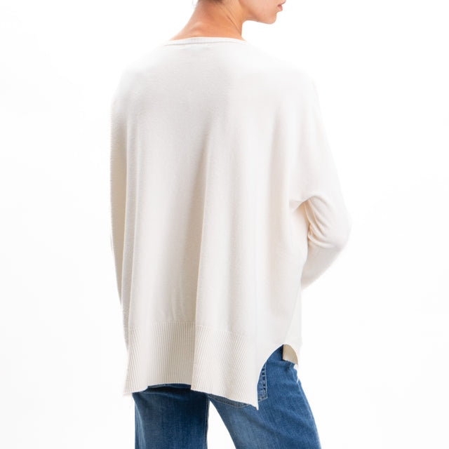 Zeroassoluto-Oversized shirt with side slits - butter