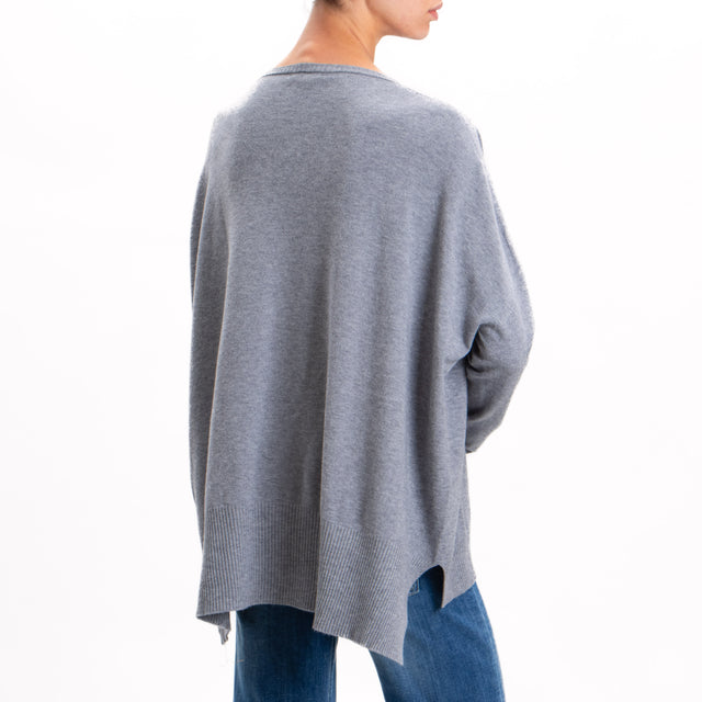 Zeroassoluto-Oversized shirt with side slits - grey