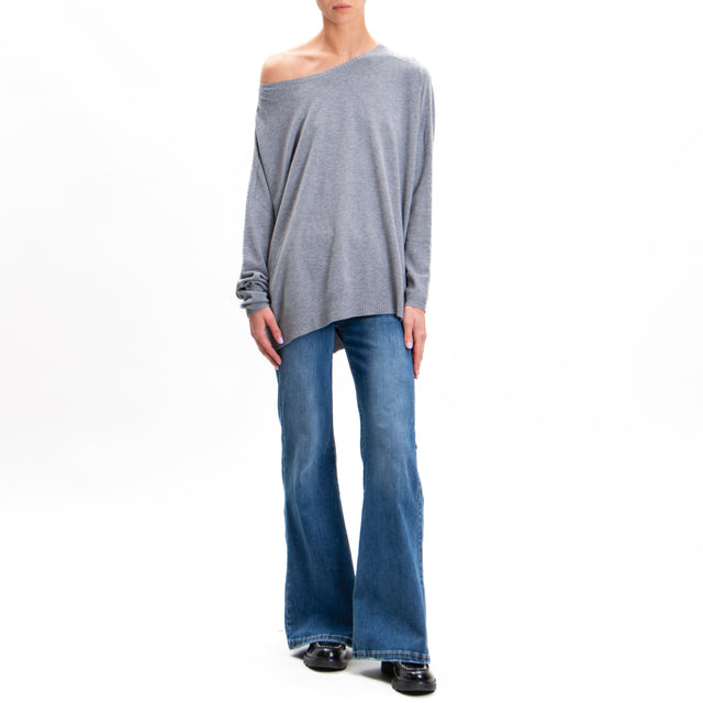 Zeroassoluto-Oversized shirt with side slits - grey