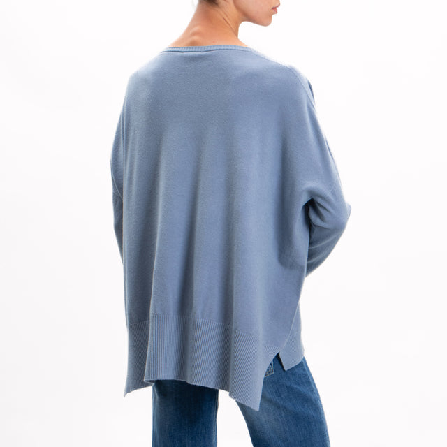 Zeroassoluto-Oversized shirt with side slits - dust