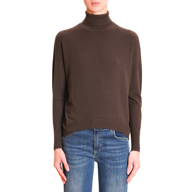 Zeroassoluto-High neck sweater - dark brown