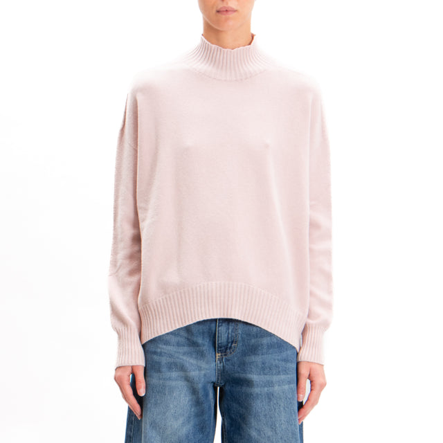 Zeroassoluto-Ribbed collar sweater - pink