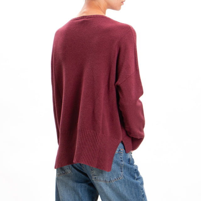 Zeroassoluto-Side Slit Box Jersey - Bordeaux