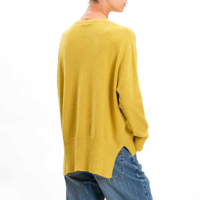 Zeroassoluto-Side slit box jersey - lime