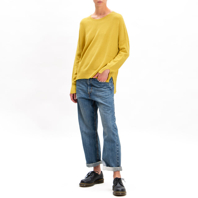 Zeroassoluto-Side slit box jersey - lime